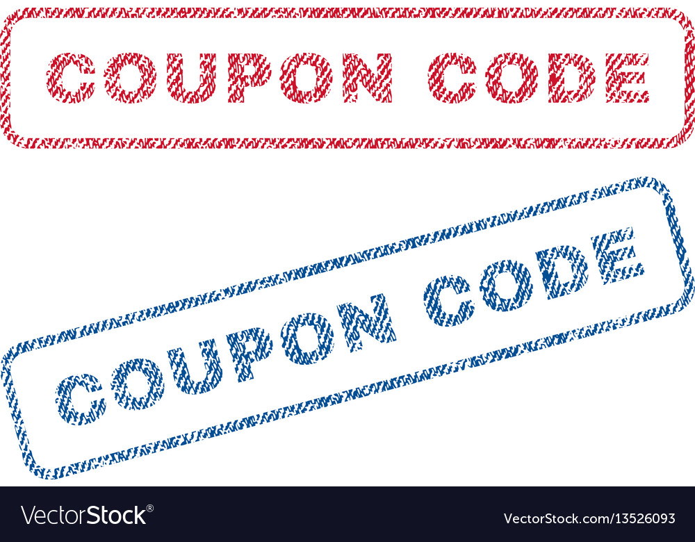 Coupon code textile stamps Royalty Free Vector Image