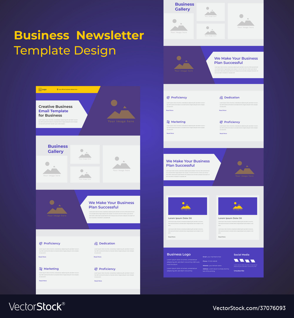 Creative Email Newsletter Template Design Vector Image