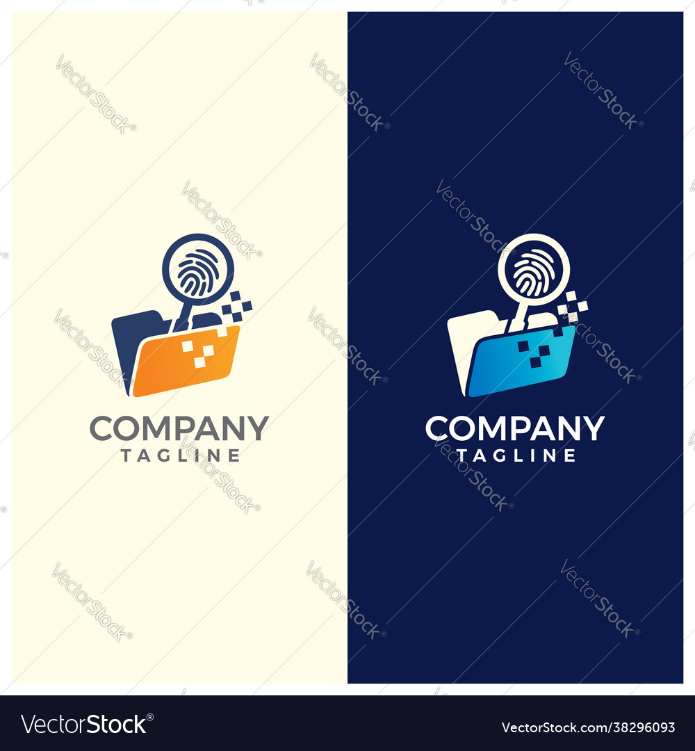Digital Case File with Fingerprint Icon