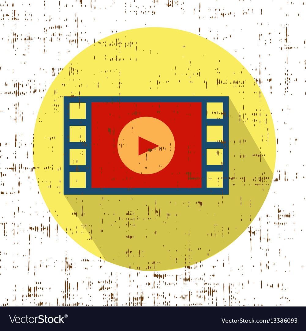 Film movie strip with play retro icon