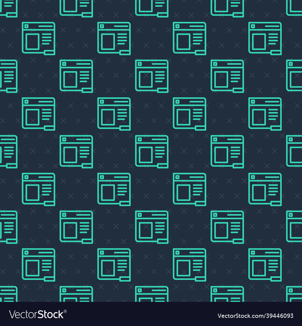 Green line browser window icon isolated seamless