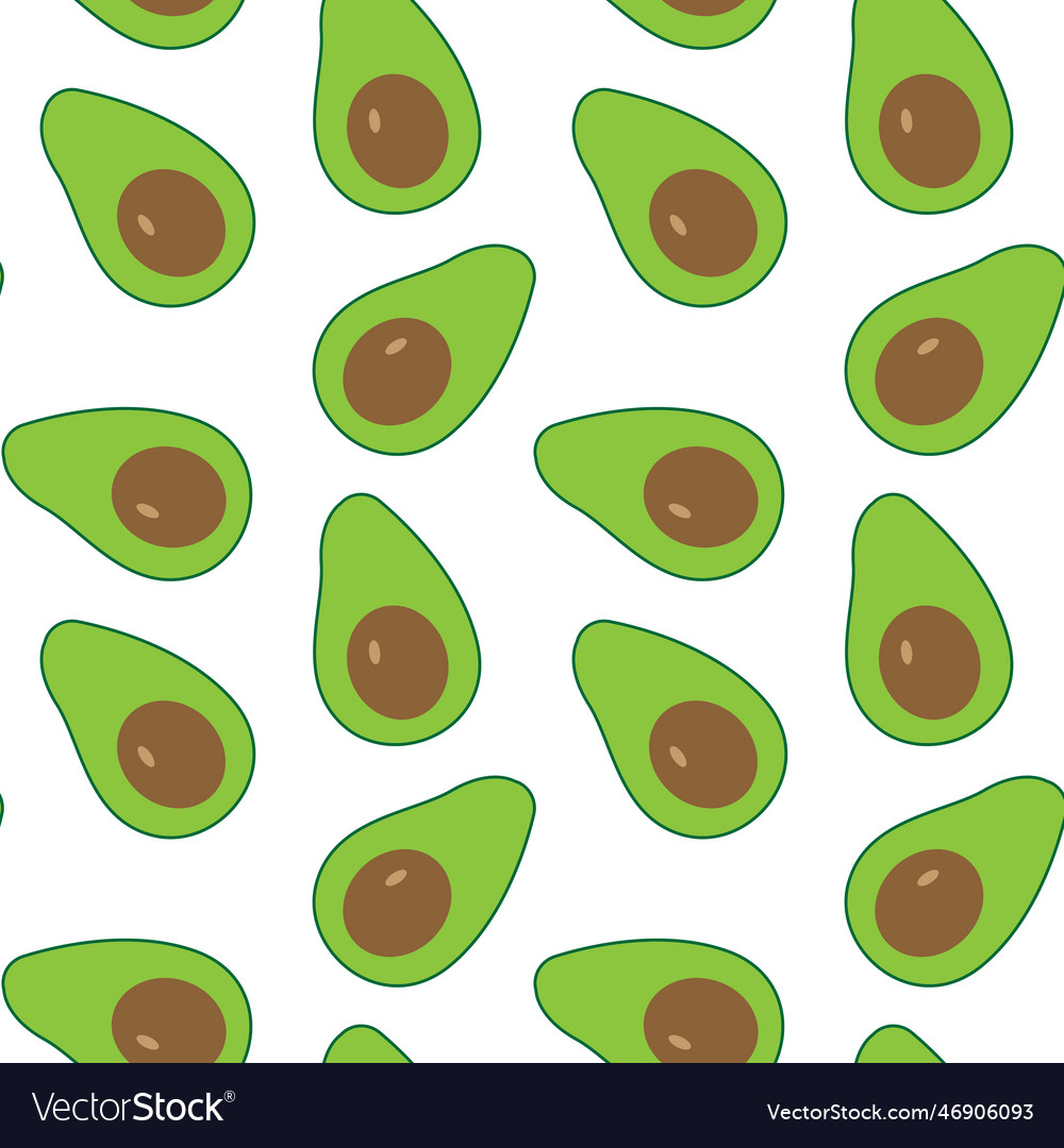 Healthy food avocado print seamless Royalty Free Vector