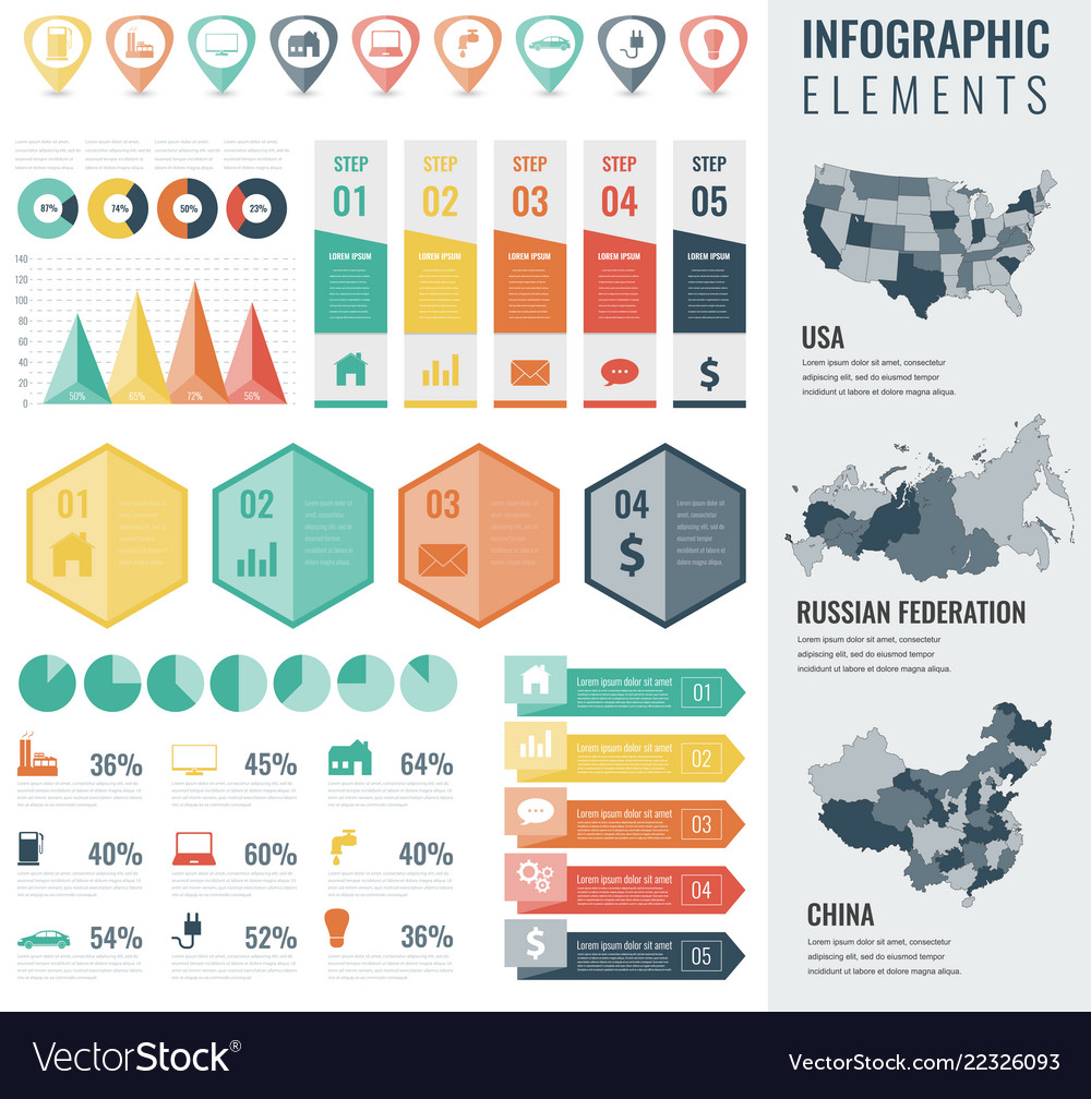 Infographic Elements with Maps