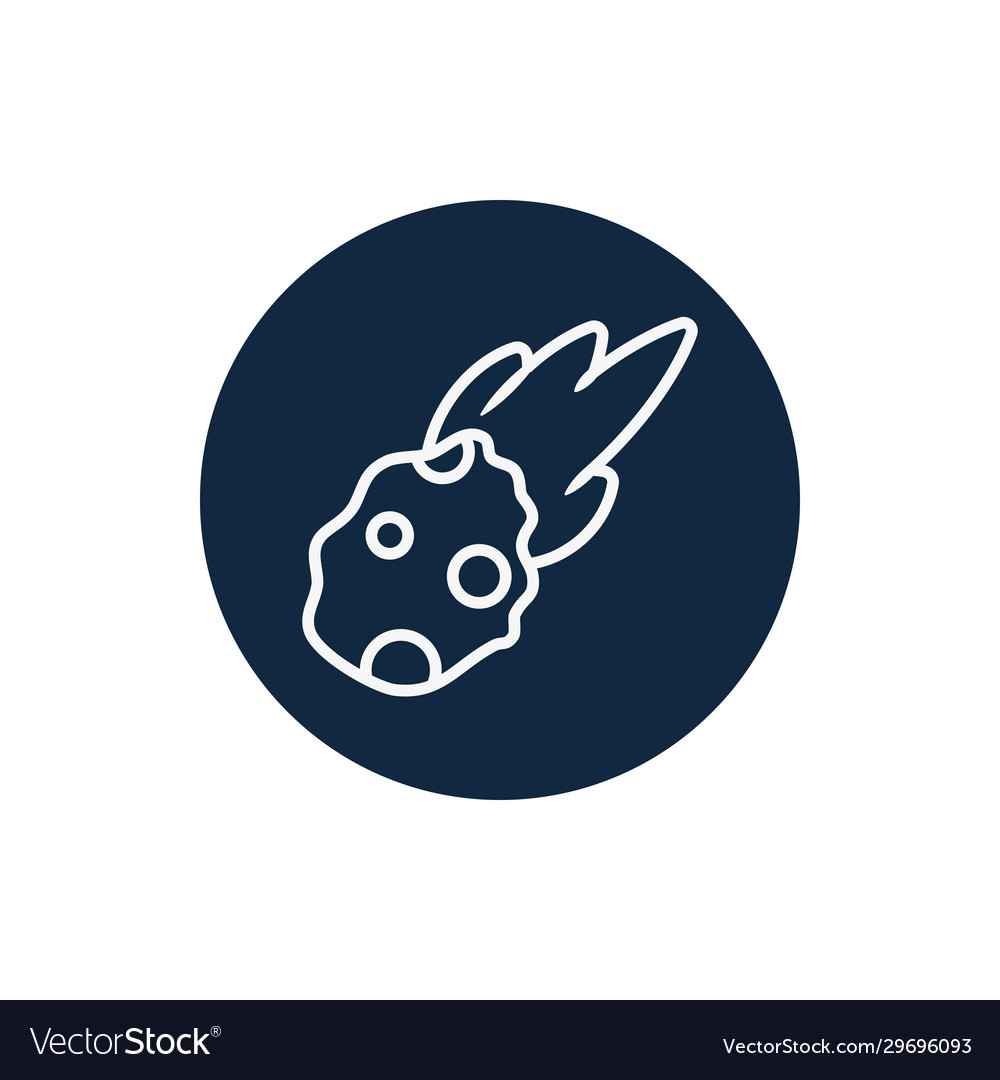 Isolated asteroid line block style icon vector image Isolated asteroid line block style icon