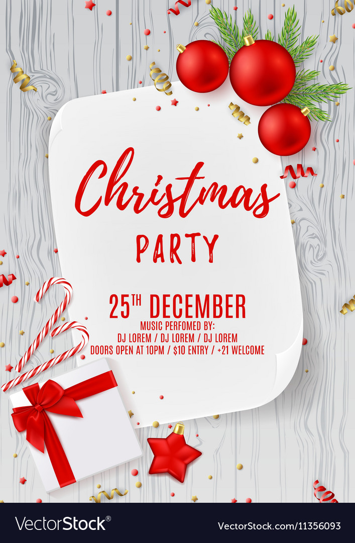 merry christmas party flyer royalty free vector image free christmas party flyer