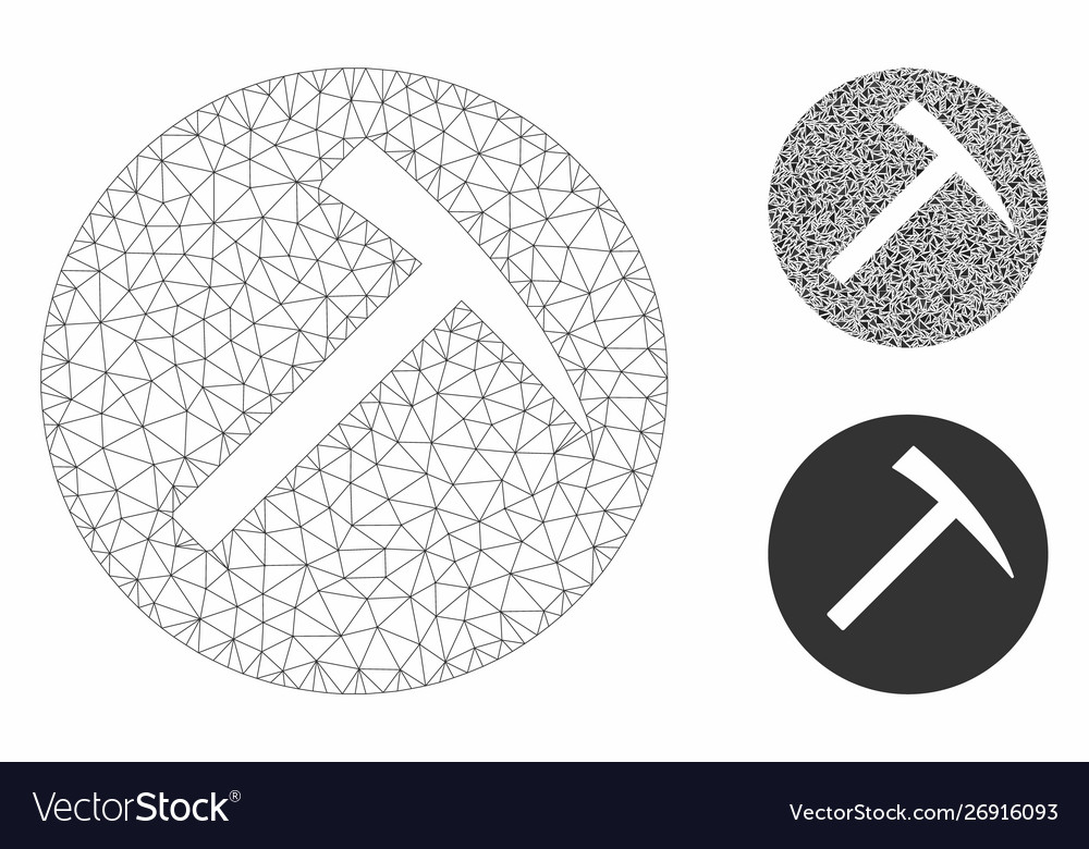 Mining hammer mesh 2d model and triangle Vector Image Mining hammer mesh 2d model and triangle