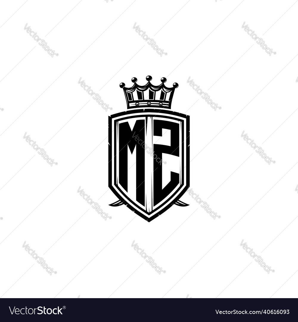 Mz Logo Monogramm Schild Krone Luxus Design