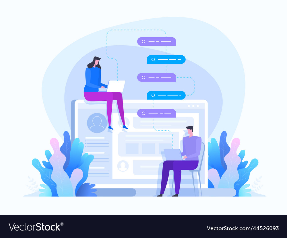 Networking communication in social networks vector image Networking communication in social networks