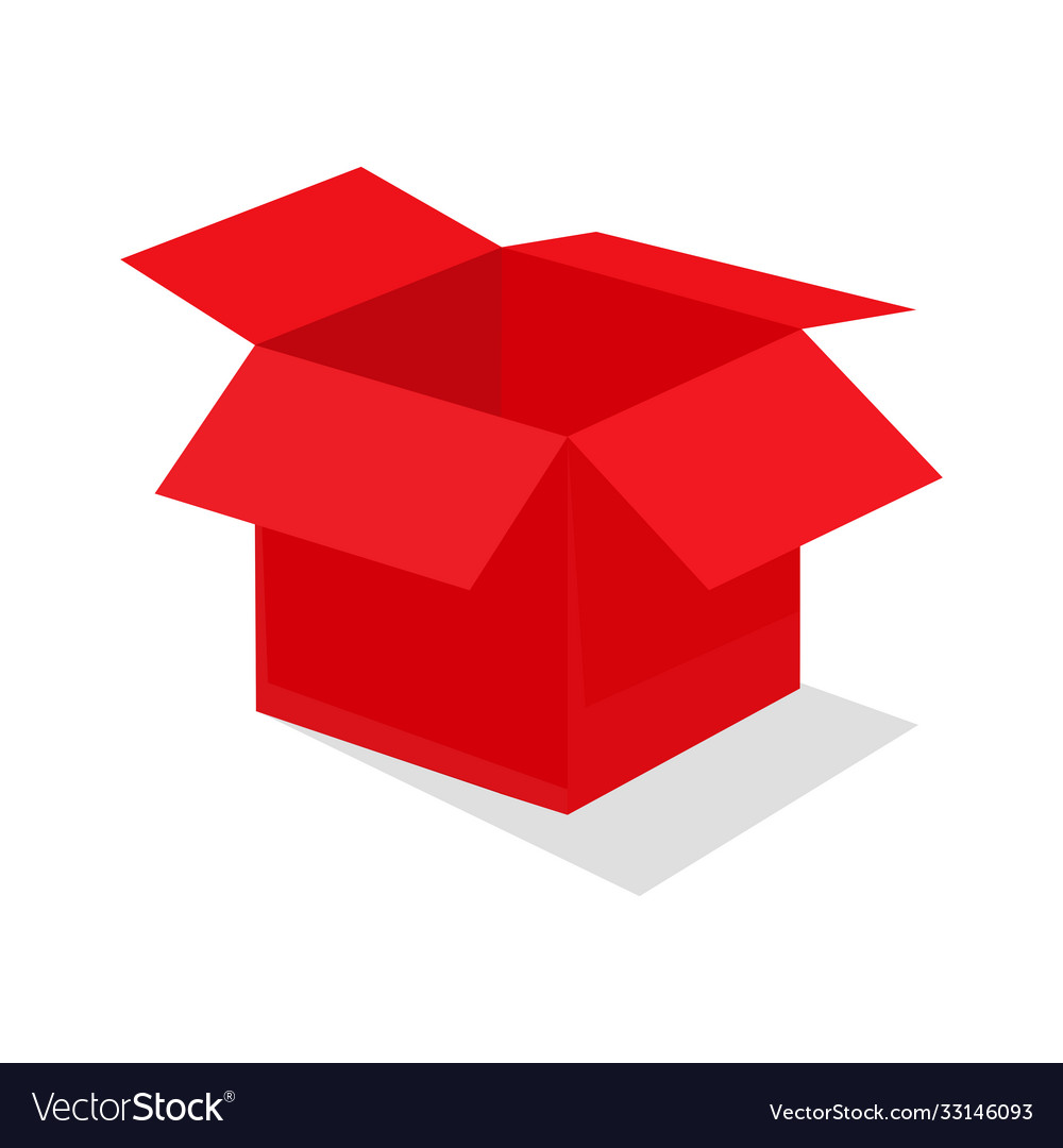 Offene rote Geschenkbox geben um Preise zu gewinnen vector image Offene rote Geschenkbox geben um Preise zu gewinnen