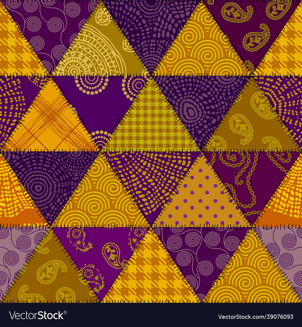 Patchwork textile pattern seamless quilting