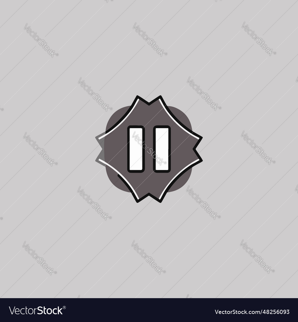 Pause button media menu vector image Pause button media menu