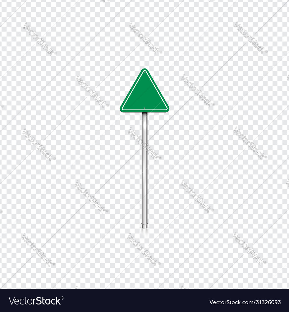 Realistic green road sign with transparent