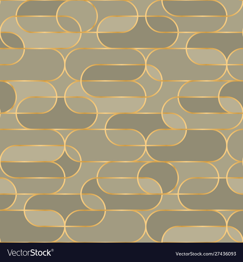 Rounded oval golden frames seamless pattern vector image Rounded oval golden frames seamless pattern