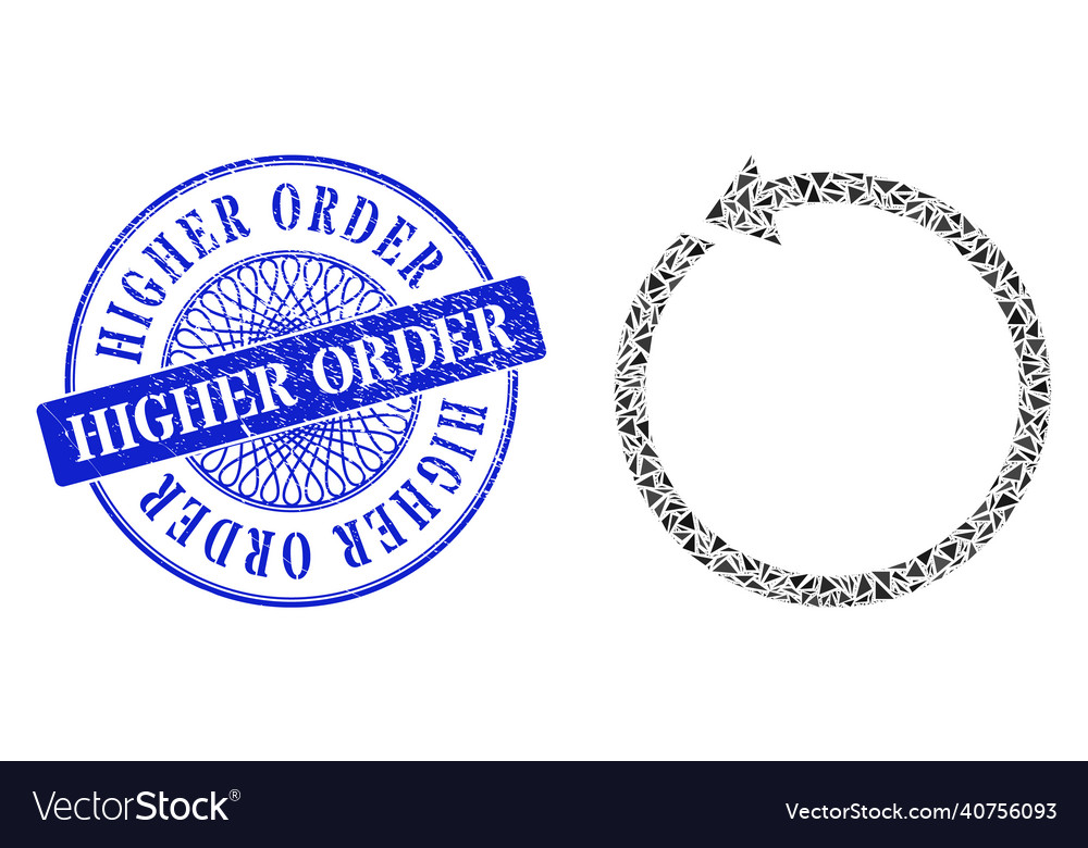 Scratched higher order stamp and triangle rotate