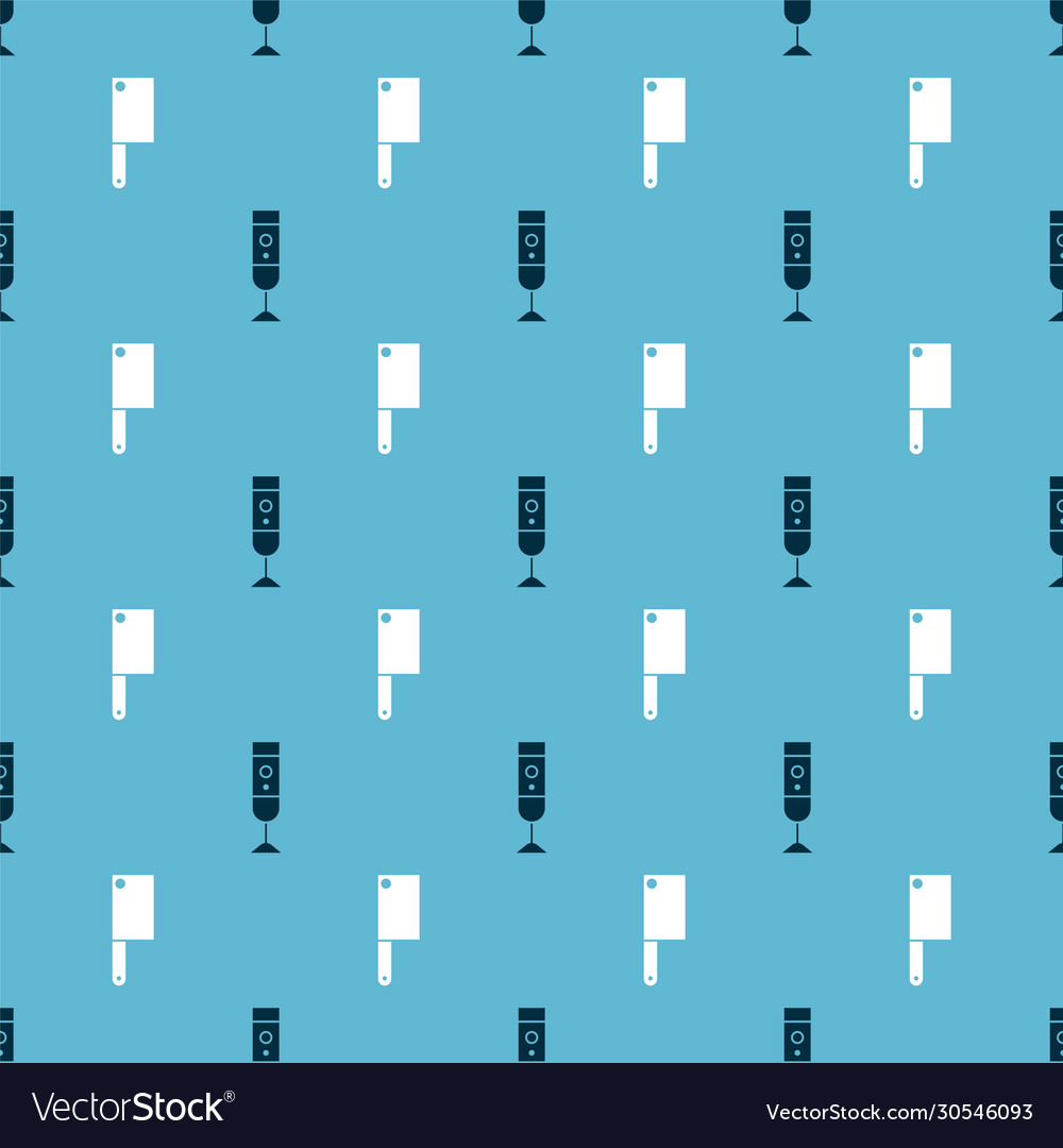 Set blender and meat chopper on seamless pattern