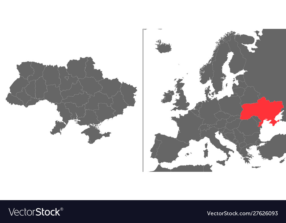 Ukraine Map with European Location