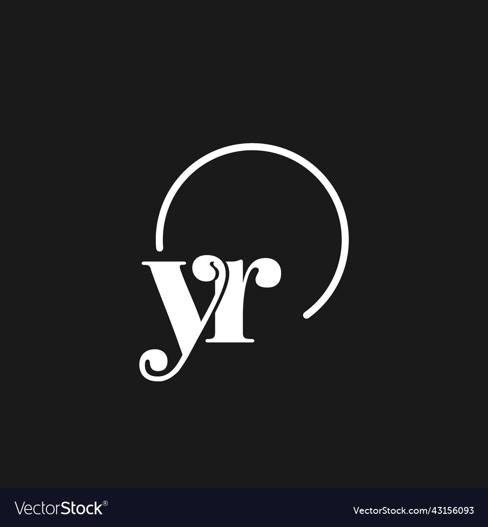 Yr logo initials monogram with circular lines
