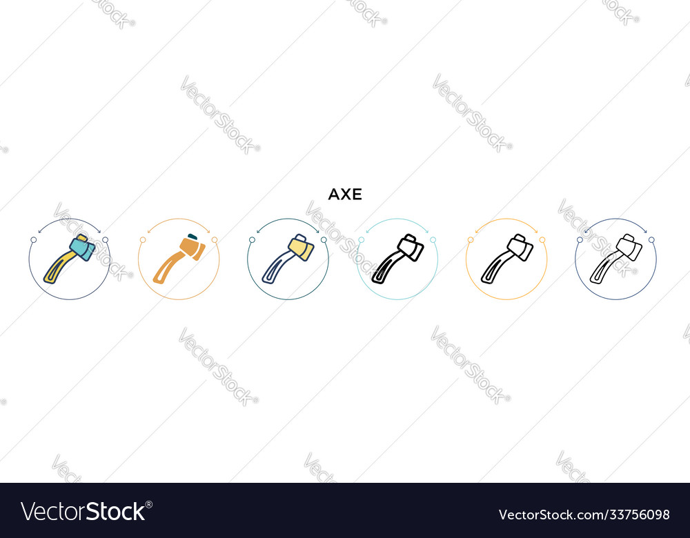 Axe icon in filled thin line outline and stroke