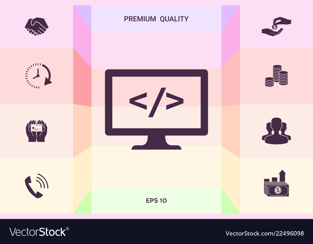 Coding symbol icon graphic elements Royalty Free Vector