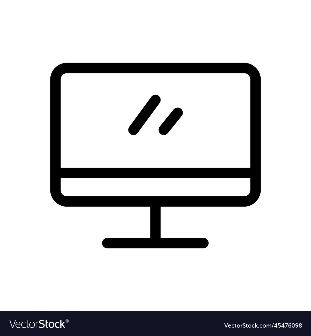 Computer line icon isolated on white background vector image Computer line icon isolated on white background