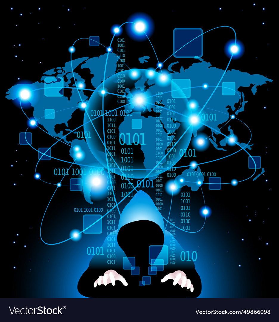 Cyber attack business concept anonymous hacker