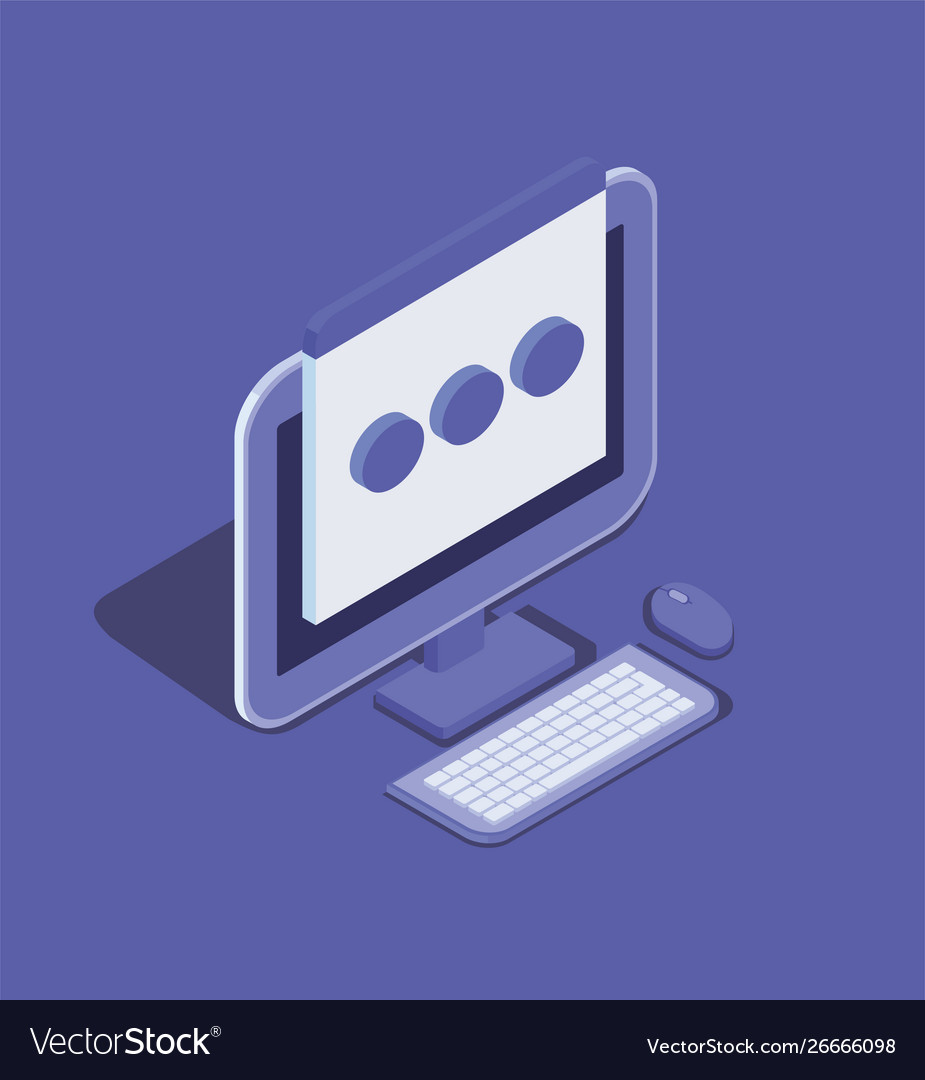 Desktop computer technology device icon