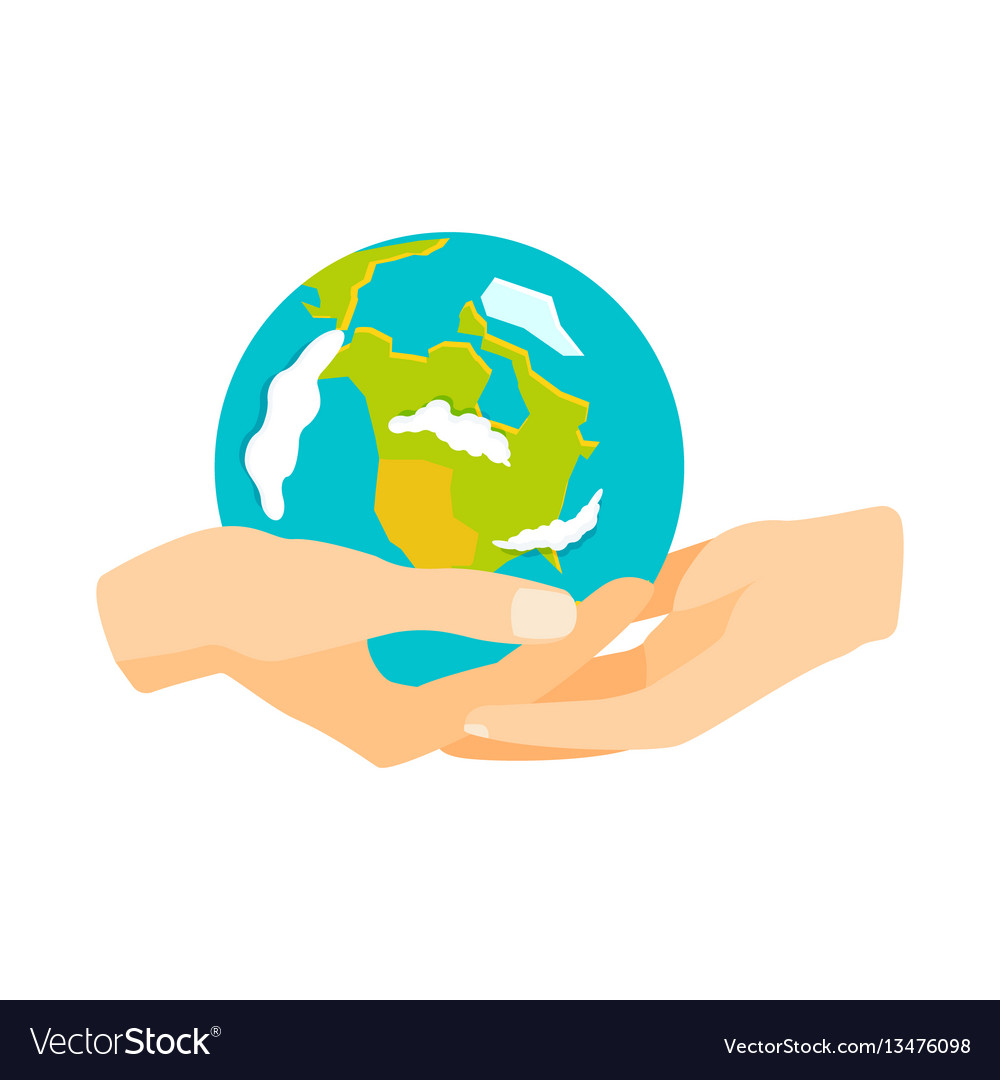 Globe earth in hand icon