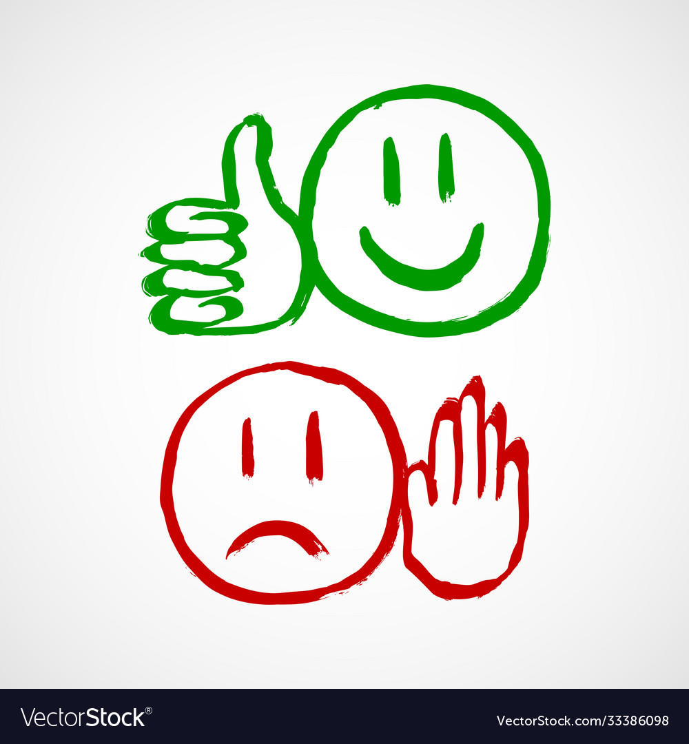 good-bad-symbols-royalty-free-vector-image-vectorstock