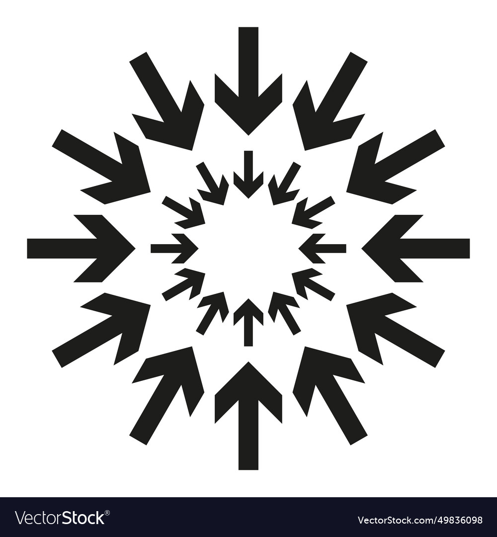 Group of arrows following a circle pointing