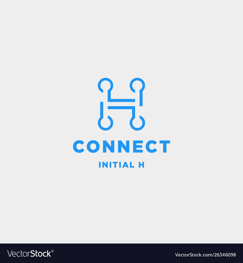 Initial h connection logo design technology