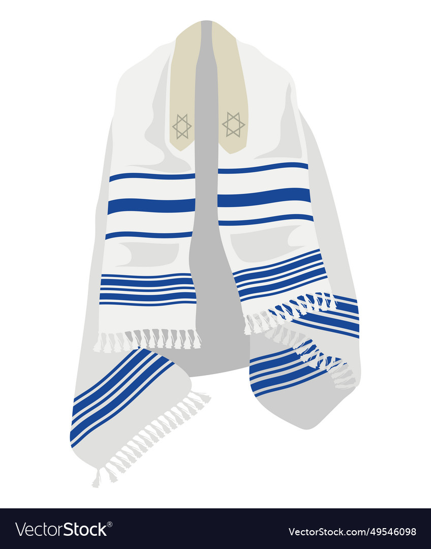 Jewish tallit with david stars Royalty Free Vector Image