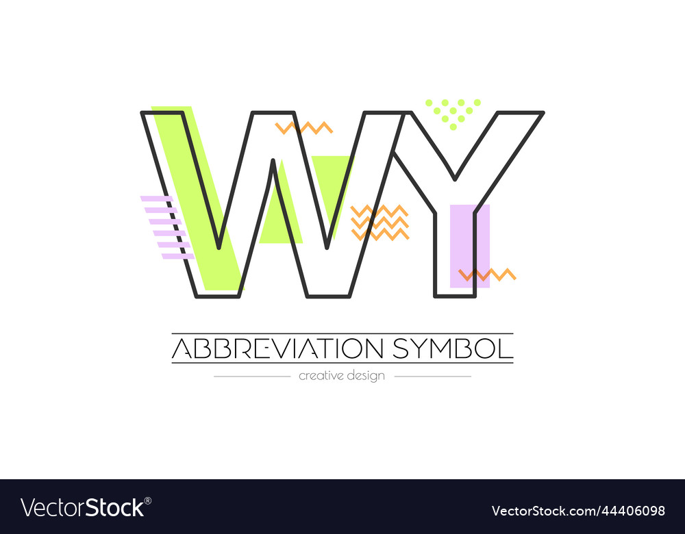 Letters w and y merging of two initials Vector Image Letters w and y merging of two initials