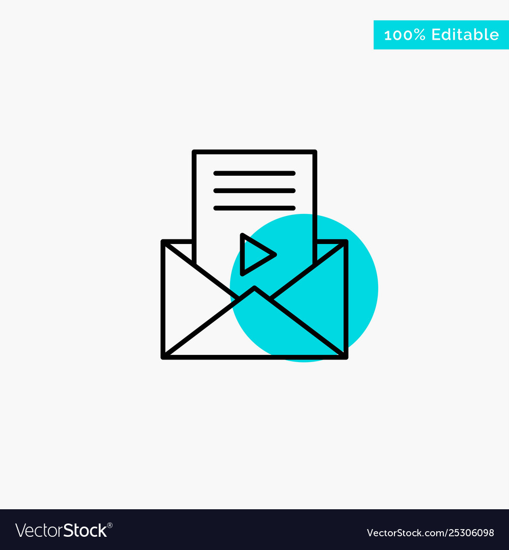 Mail message sms video player turquoise highlight vector image Mail message sms video player turquoise highlight