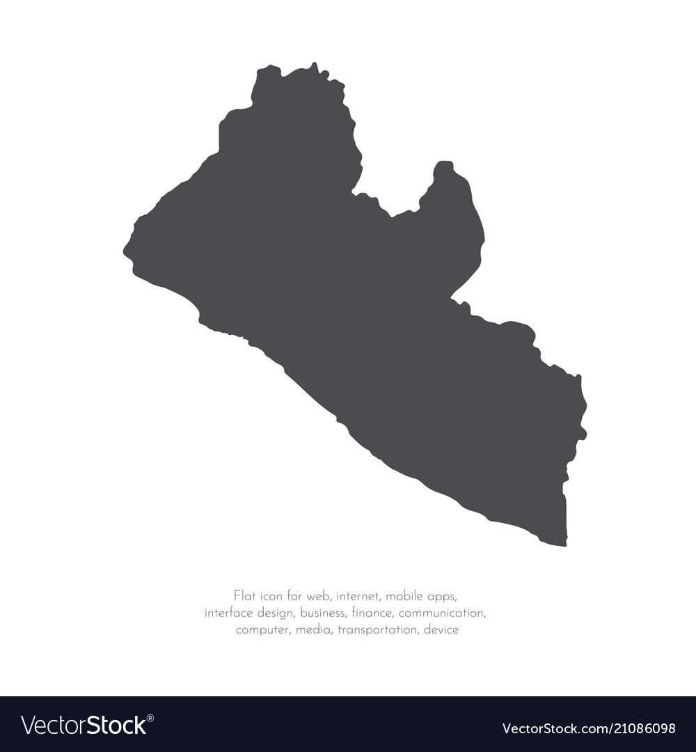 Map Liberia Isolated Black Royalty Free Vector Image