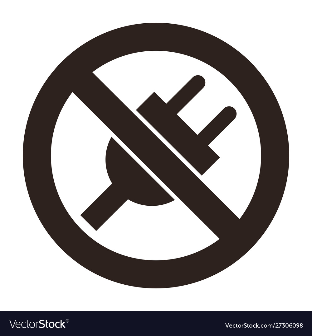 No plug icon Royalty Free Vector Image VectorStock
