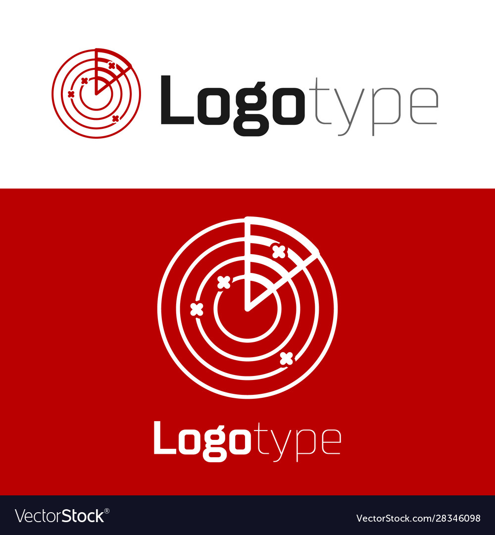 Red radar with targets on monitor in searching Vector Image Red radar with targets on monitor in searching