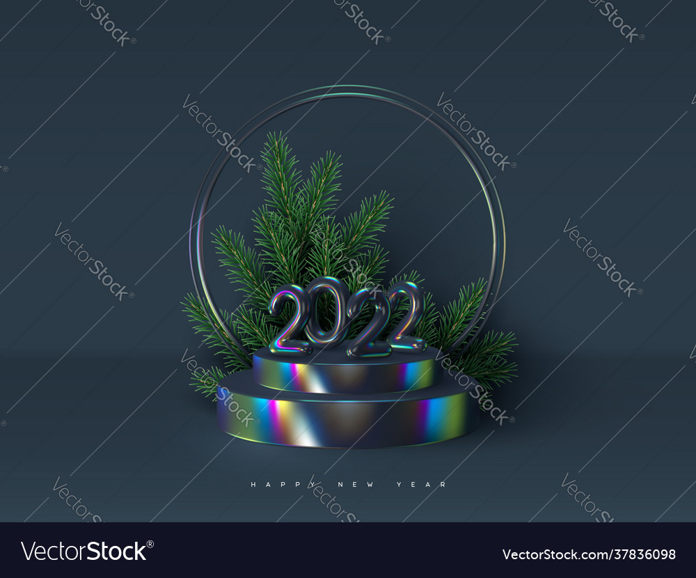 Scene with 3d iridescent numbers vector image Scene with 3d iridescent numbers