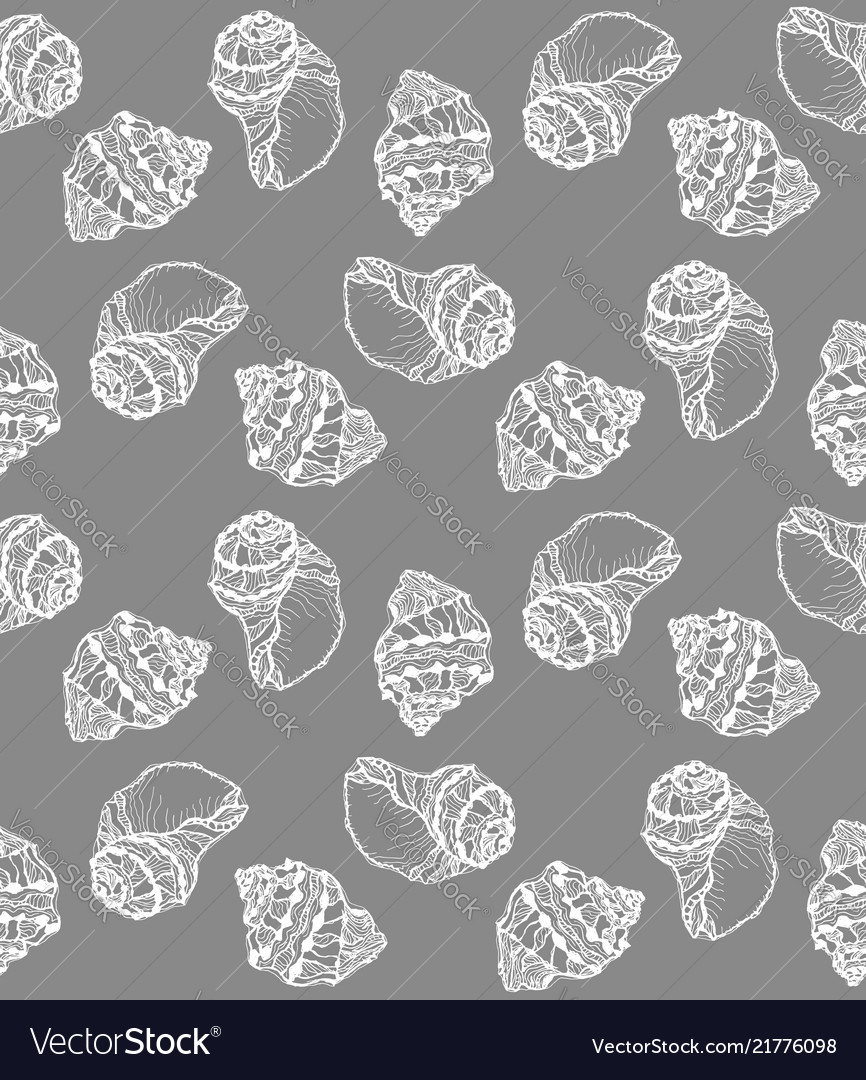 Seamless pattern from white seashell