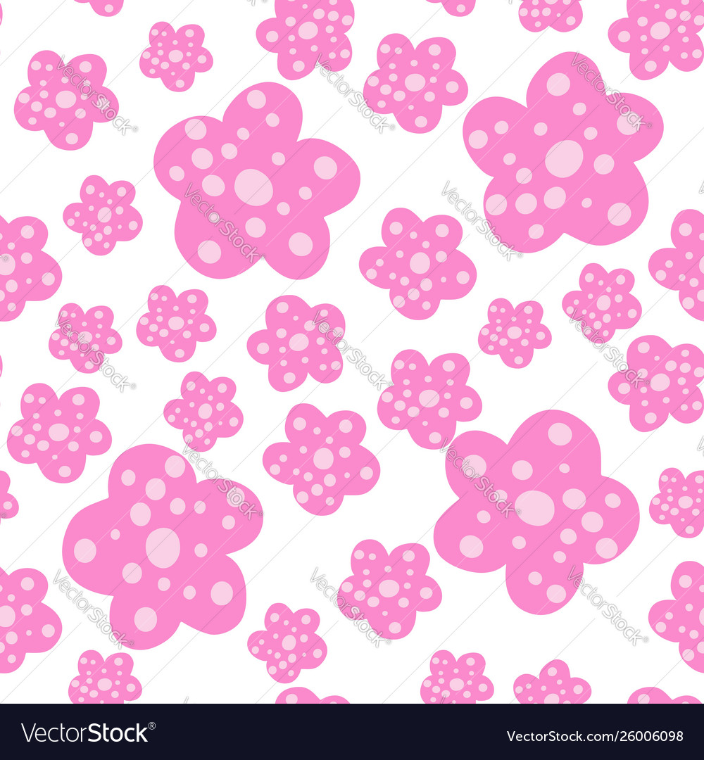 Seamless repeat pattern with pink flowers Vector Image