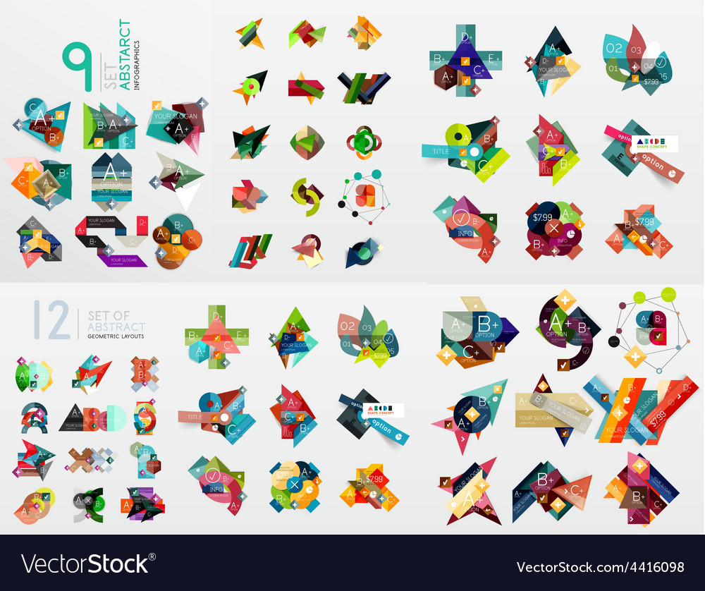 Set of paper graphics