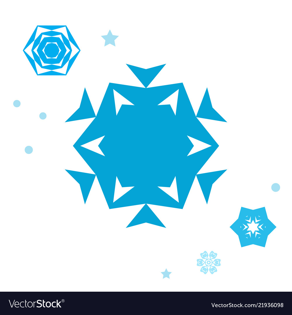 Simple snowflake icon collection isolated vector image Simple snowflake icon collection isolated