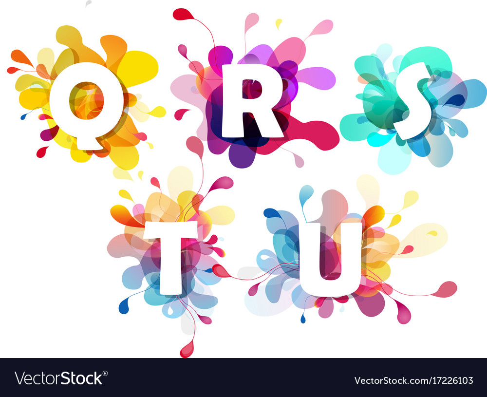 Abstract colorful capital letters set