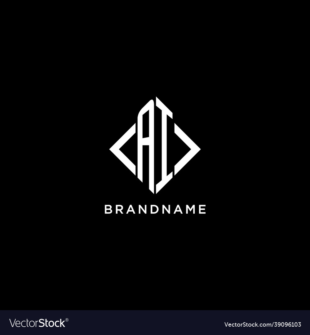 Ai initial monogram with rhombus shape logo design