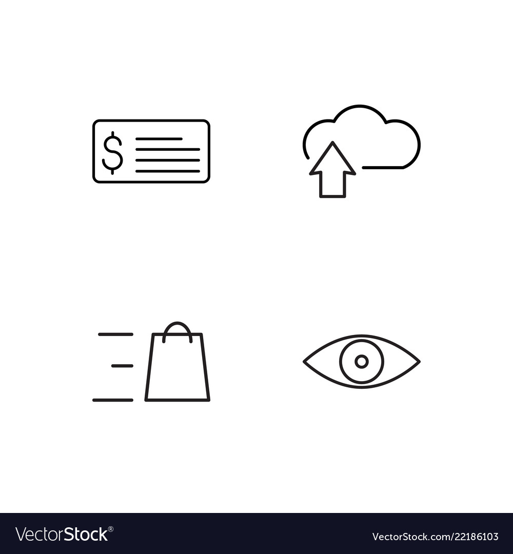 Business simple outlined icons set