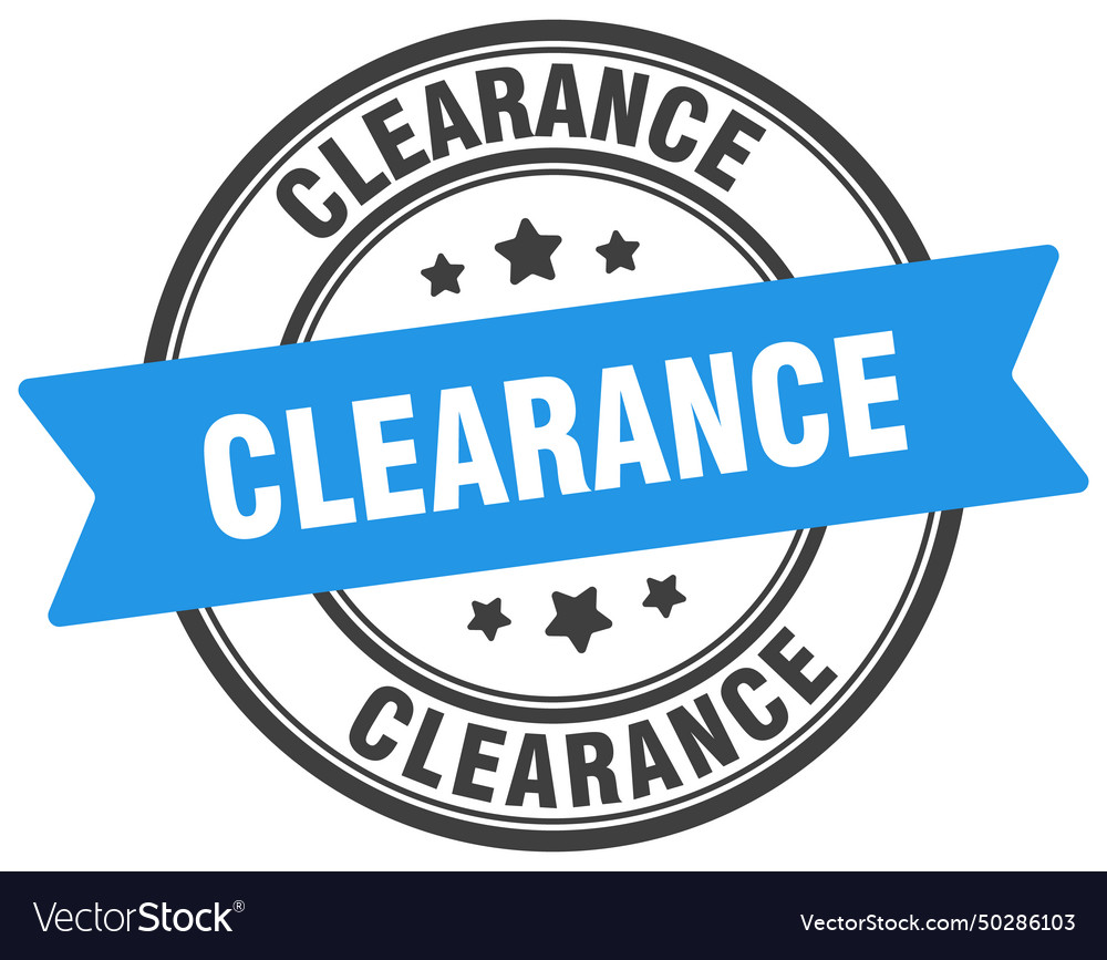 Clearance stamp label on transparent