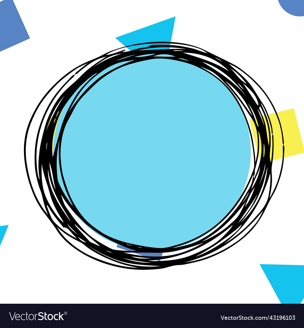 Colored simple frame with geometrical vector image Colored simple frame with geometrical