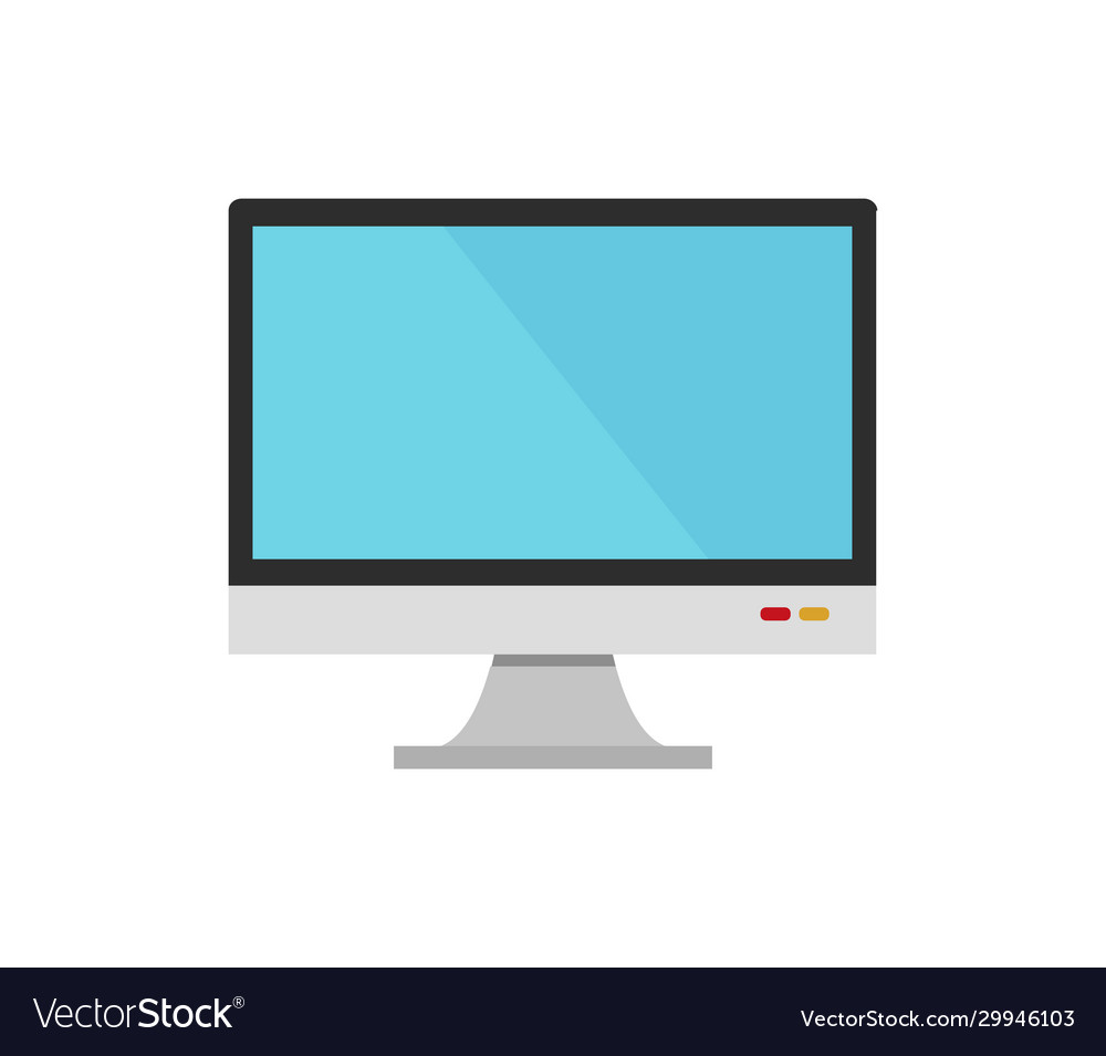 Computer monitor icon in on white background