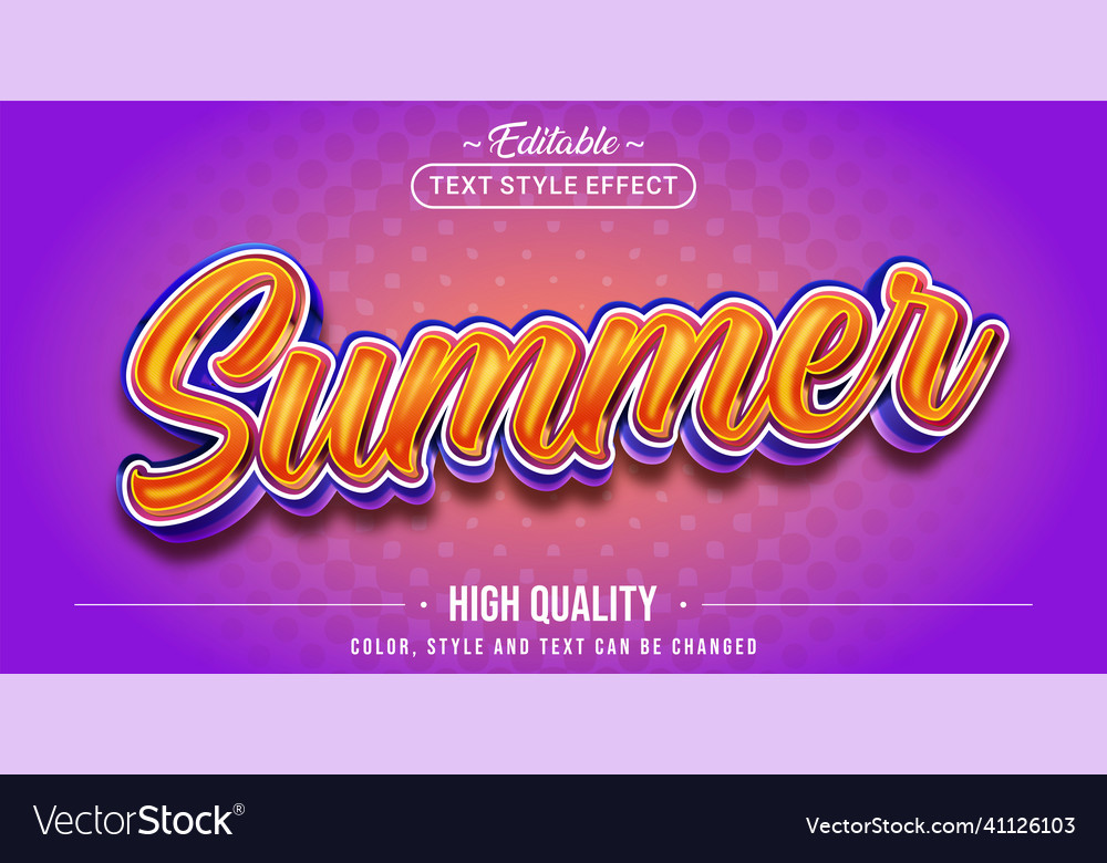 Editable text style effect - summer