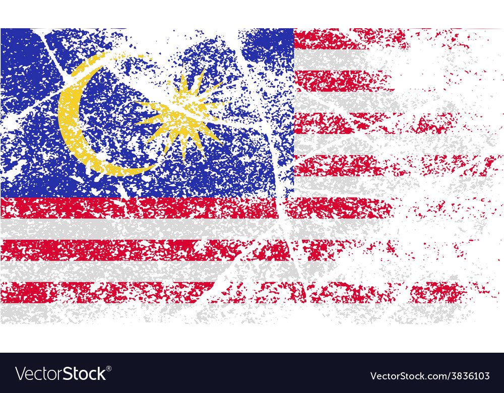 Flag of malaysia with old texture