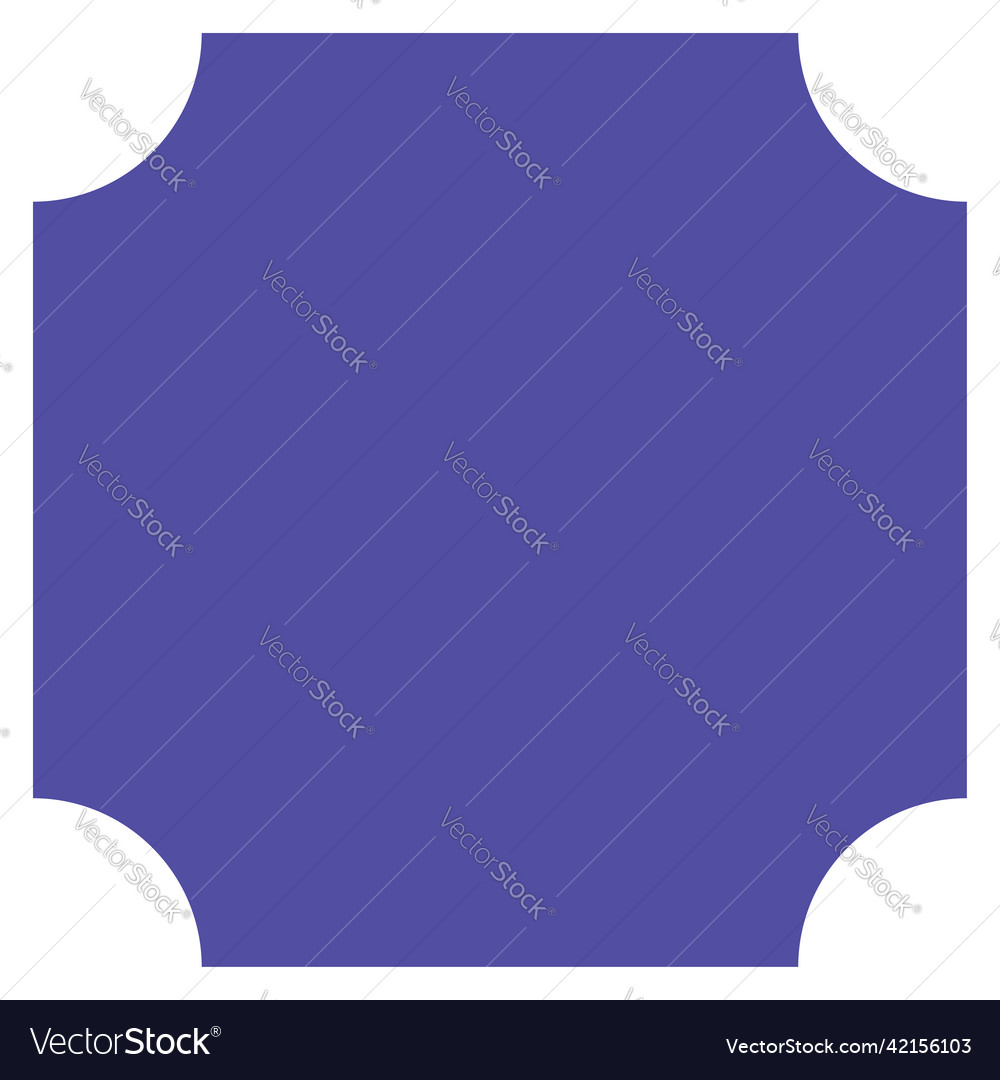 Flat banner button template shape with corner vector image Flat banner button template shape with corner